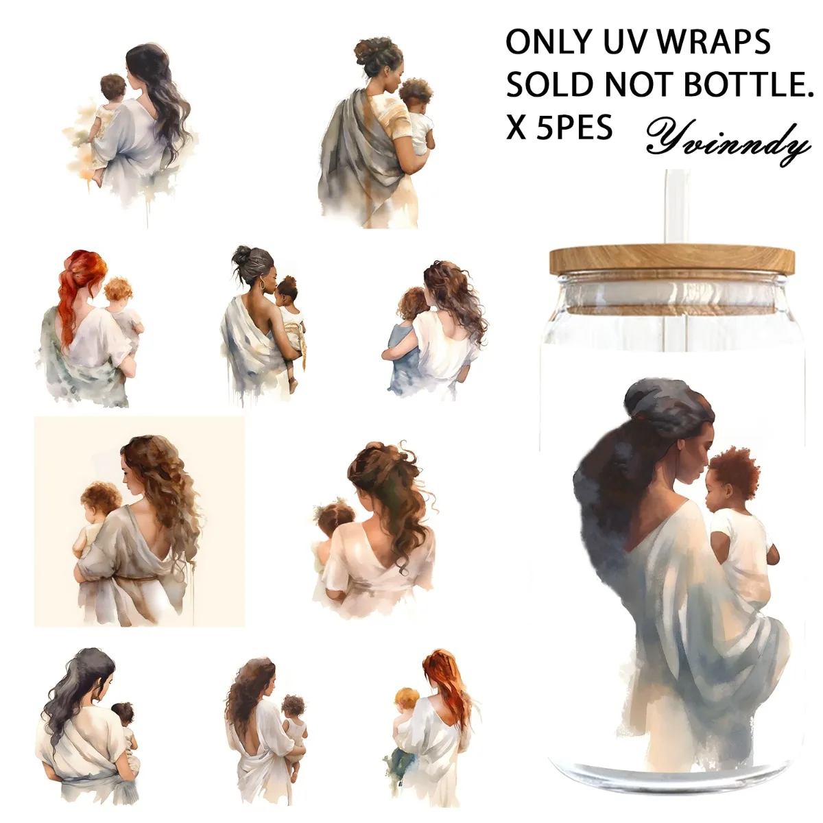 5PCS/Set Of 16OZ Mother's Day Theme Watercolor Paper Design UV DTF Suitable For Mugscoration Gift Makers (Excluding Cups)
5PCS/Set Of 16OZ Mother's Day Theme Watercolor Paper Design UV DTF Suitable For Mugscoration Gift Makers (Excluding Cups)