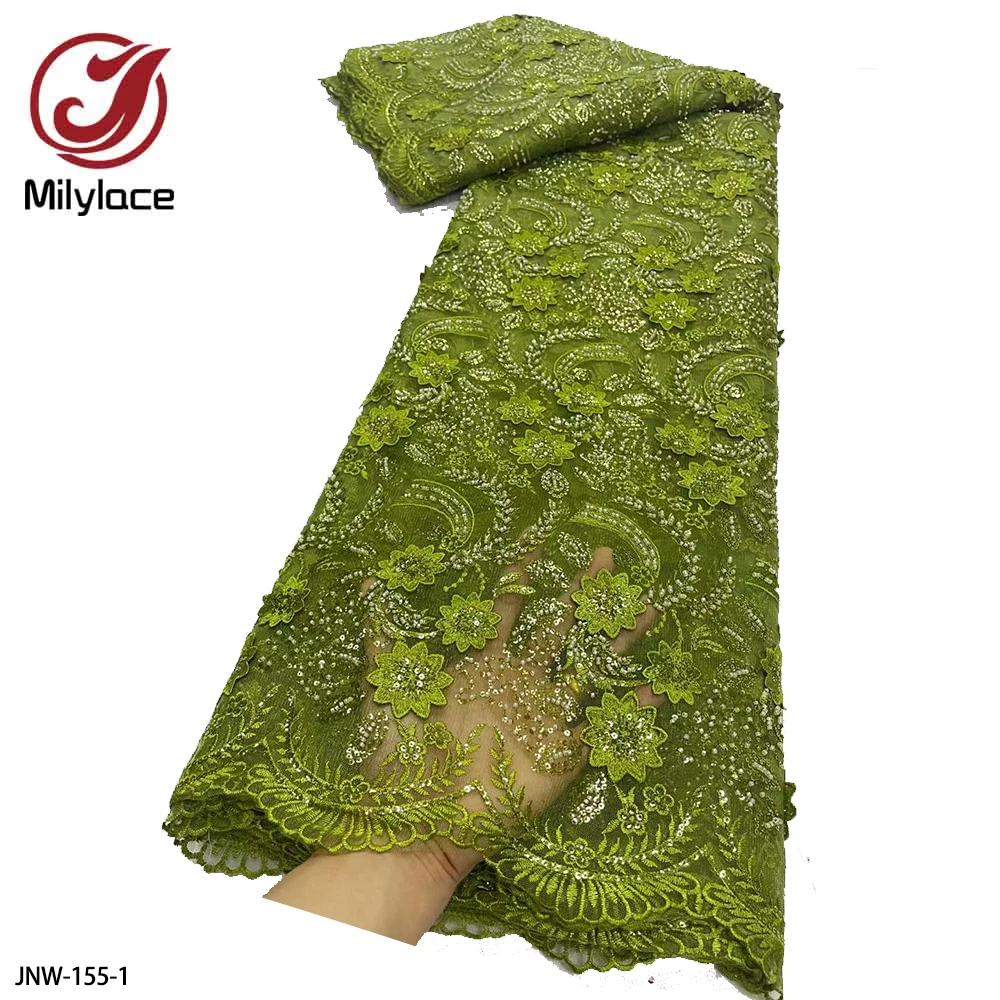 Hot Sale Beaded Lace Fabric High Quality African Lace Fabric Handmade Beads Lace Fabric for Bridal Material JNW-155
Hot Sale Beaded Lace Fabric High Quality African Lace Fabric Handmade Beads Lace Fabric for Bridal Material JNW-155