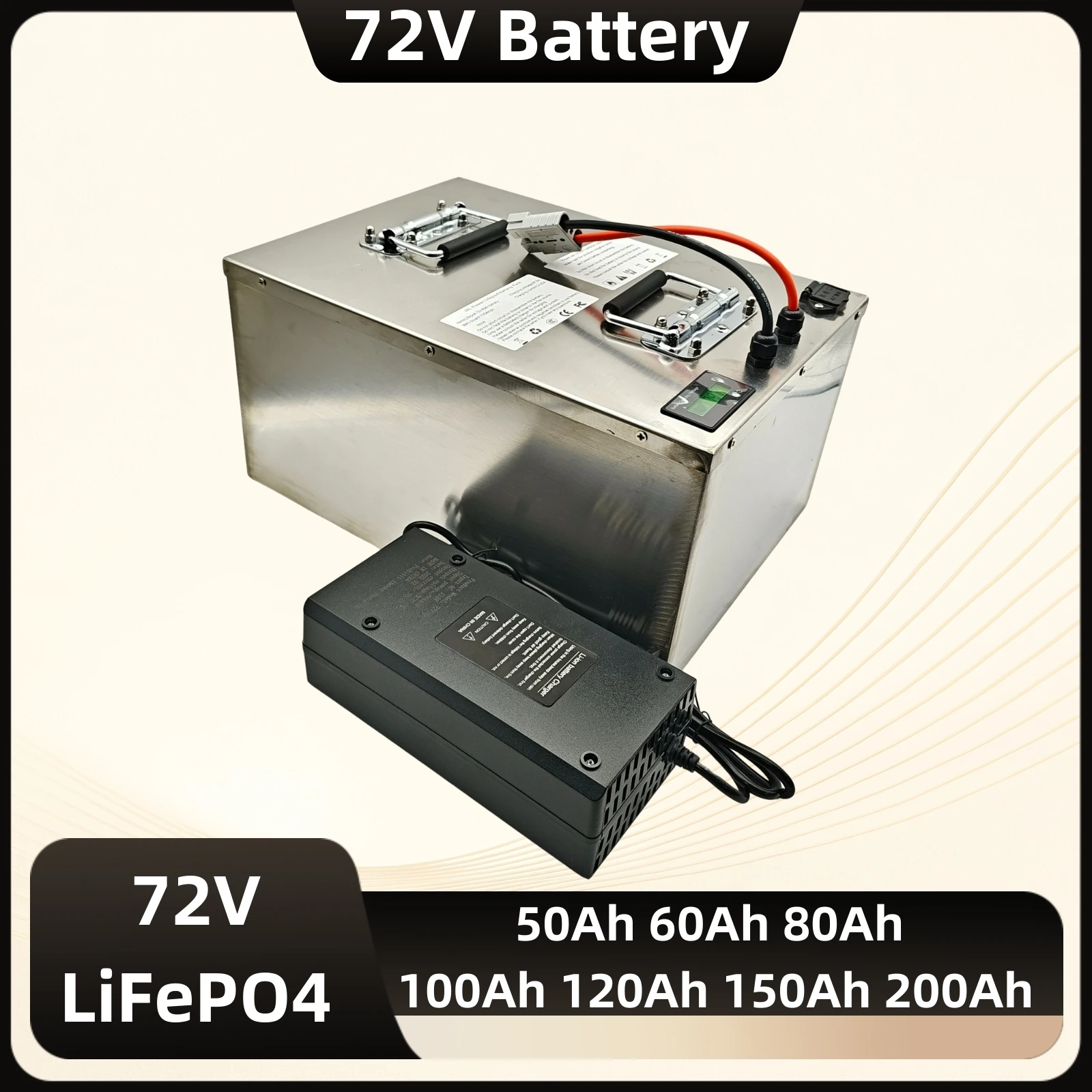 LifePo4 High Capacity Lithium Battery 72V 50Ah-200Ah for Golf Cart Electric Vehicle with Compatible Charger 60AH-200Ah
LifePo4 High Capacity Lithium Battery 72V 50Ah-200Ah for Golf Cart Electric Vehicle with Compatible Charger 60AH-200Ah