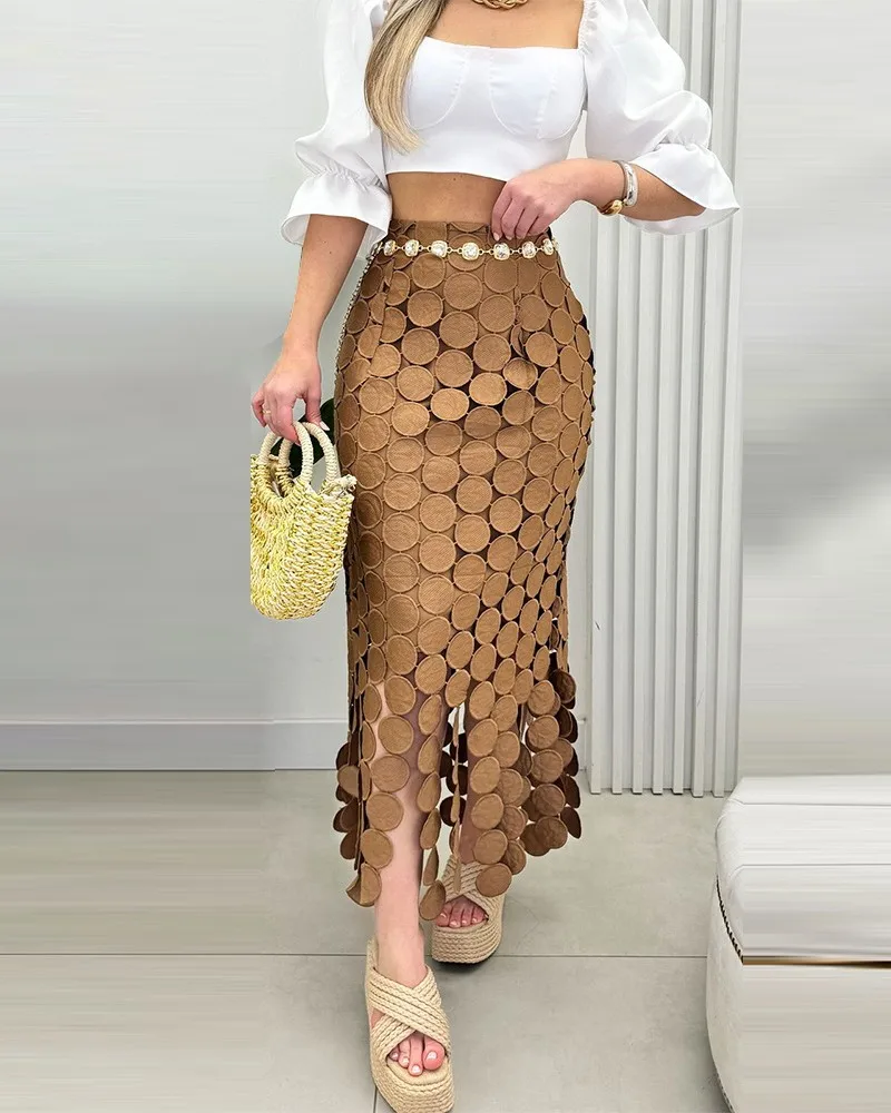 Slim Fit Hollow-out Boho Tassel Long Skirt Bodycon Style for Women Fashionable Casual Maxi Skirt
Slim Fit Hollow-out Boho Tassel Long Skirt Bodycon Style for Women Fashionable Casual Maxi Skirt