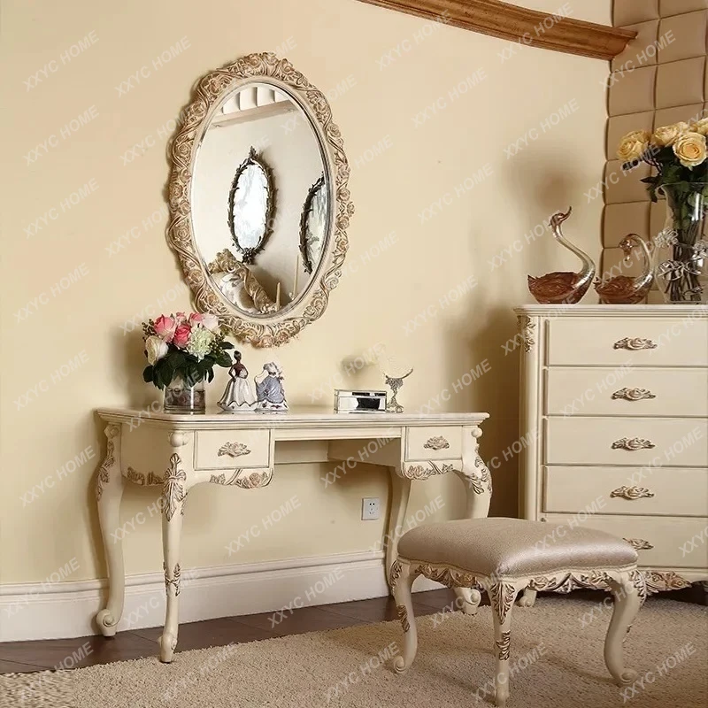 L dresser retro high-end solid wood carving flower makeup mirror combination
L dresser retro high-end solid wood carving flower makeup mirror combination