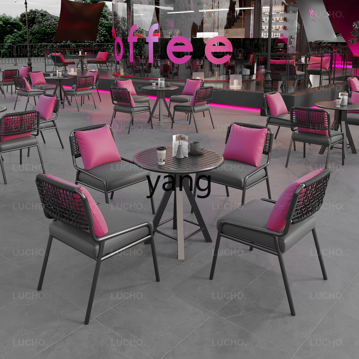 LMM Industrial Style Bar BBQ Restaurant Outdoor Courtyard Sofa Seating Group with Tables and Chairs
LMM Industrial Style Bar BBQ Restaurant Outdoor Courtyard Sofa Seating Group with Tables and Chairs