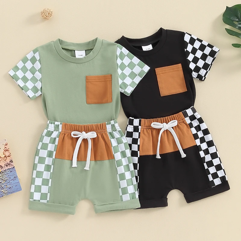 2023-12-25 Lioraitiin Toddler Baby Boy Summer Outfits Checkerboard Short Sleeve Tops + Patchwork Shorts Set Clothes
2023-12-25 Lioraitiin Toddler Baby Boy Summer Outfits Checkerboard Short Sleeve Tops + Patchwork Shorts Set Clothes