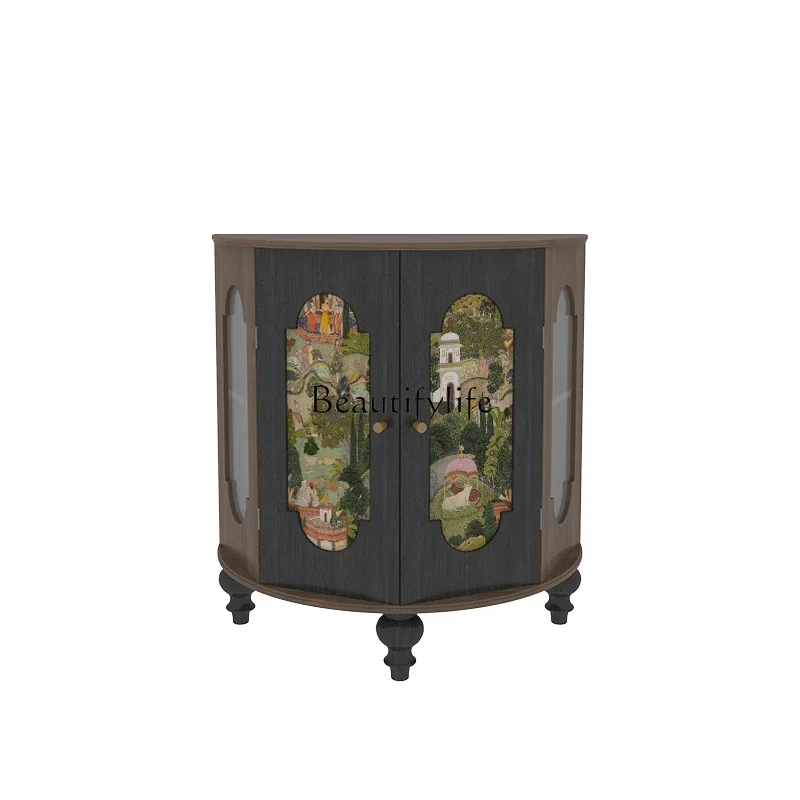 FG10*Solid wood entrance cabinet semi-circular decorative integrated wall storage cabinet 
FG10*Solid wood entrance cabinet semi-circular decorative integrated wall storage cabinet