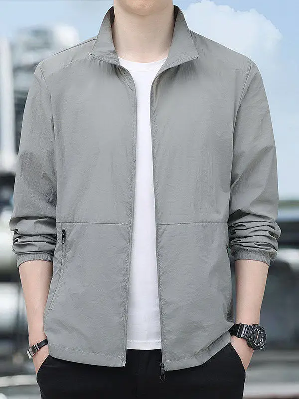 New 2026 Men's Stand Collar Jacket Loose Lightweight Ice Silk Sun Protection Outerwear Summer Breathable Men's Ice Silk Clothing
New 2026 Men's Stand Collar Jacket Loose Lightweight Ice Silk Sun Protection Outerwear Summer Breathable Men's Ice Silk Clothing