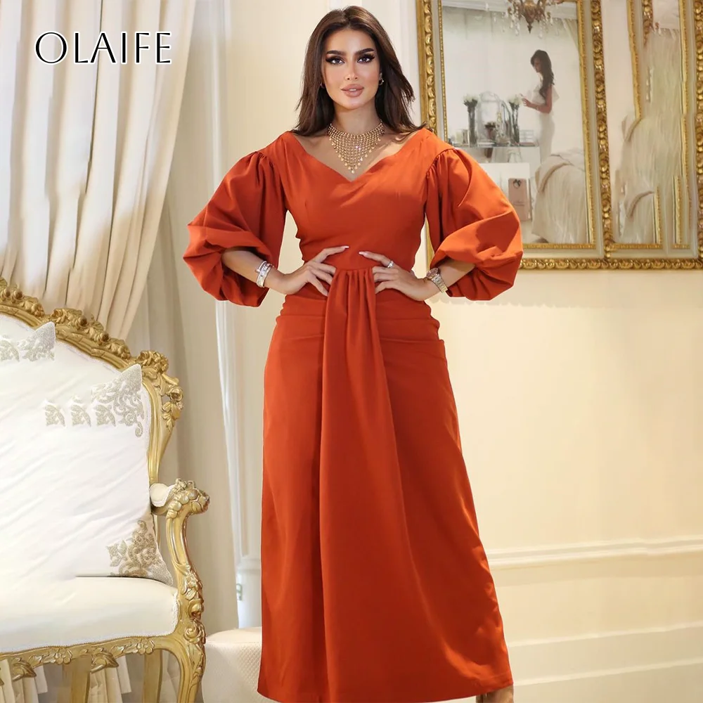 A-line Prom Dresses Satin V-neck Half Sleeves Ankle Length Pleated Party Wear Customized vestidos de festa
A-line Prom Dresses Satin V-neck Half Sleeves Ankle Length Pleated Party Wear Customized vestidos de festa