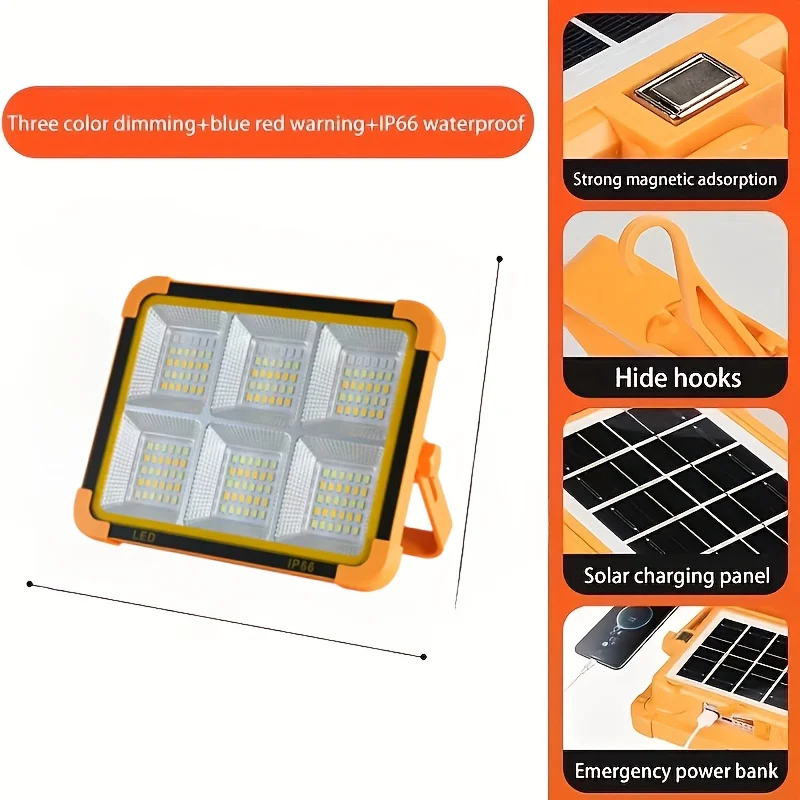 Solar LED working lights, solar emergency lights, waterproof portable floodlights, suitable for camping and outdoor maintenance.
Solar LED working lights, solar emergency lights, waterproof portable floodlights, suitable for camping and outdoor maintenance.
