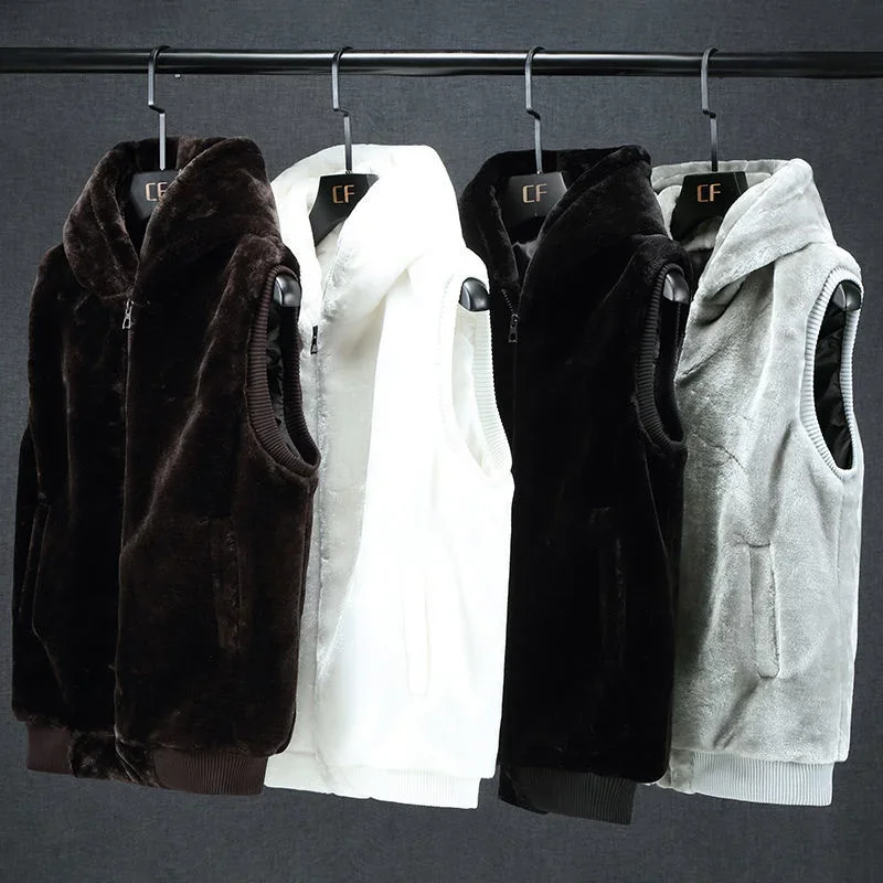 Жилет мужской утепленный с капюшоном, безрукавка без рукавов, Повседневная утепленная безрукавка, однотонная Свободная безрукавка в Корейском стиле, Осень-зима 2024 
Жилет мужской утепленный с капюшоном, безрукавка без рукавов, Повседневная утепленная безрукавка, однотонная Свободная безрукавка в Корейском стиле, Осень-зима 2024