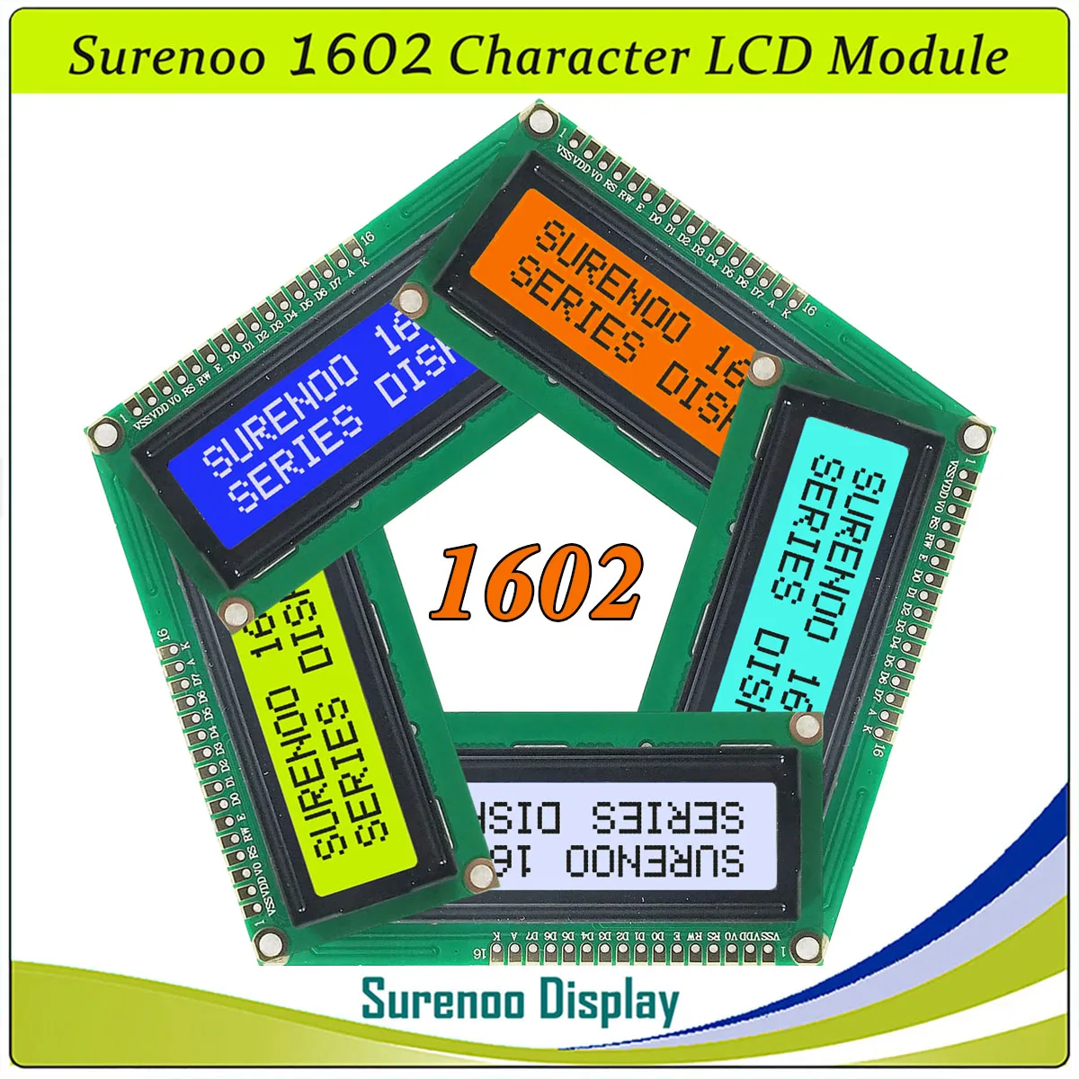 Surenoo 162 16X2 1602 5V Parallel IIC I2C Character LCD Module Display Screen Panel LCM STN Yellow Green Blue White Sky Blue
Surenoo 162 16X2 1602 5V Parallel IIC I2C Character LCD Module Display Screen Panel LCM STN Yellow Green Blue White Sky Blue