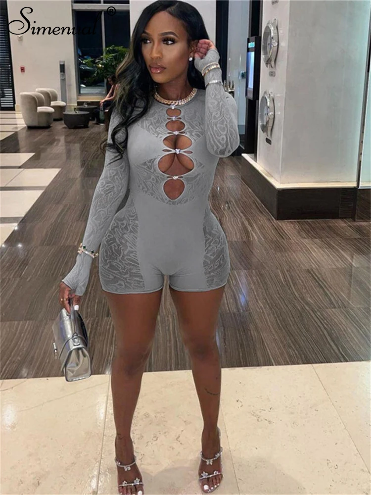 Simenual Women Trim Clubwear Playsuits Sexy Transparent Rhinestone Hollow Out Skinny Rompers Hot Rave Jumpsuits Baddie Outfits
Simenual Women Trim Clubwear Playsuits Sexy Transparent Rhinestone Hollow Out Skinny Rompers Hot Rave Jumpsuits Baddie Outfits