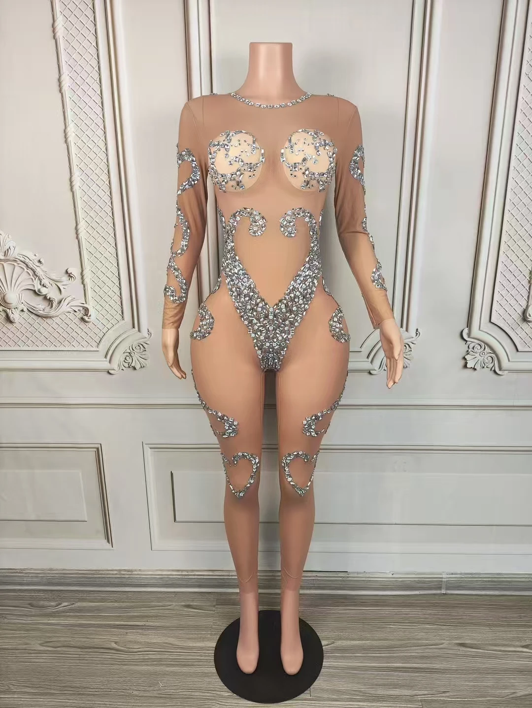 Sparkly Rhinestones See Through MeshJumpsuit Women Sexy Evening Party Birthday OutfitPerformance Costume Stage Wear D229
Sparkly Rhinestones See Through MeshJumpsuit Women Sexy Evening Party Birthday OutfitPerformance Costume Stage Wear D229