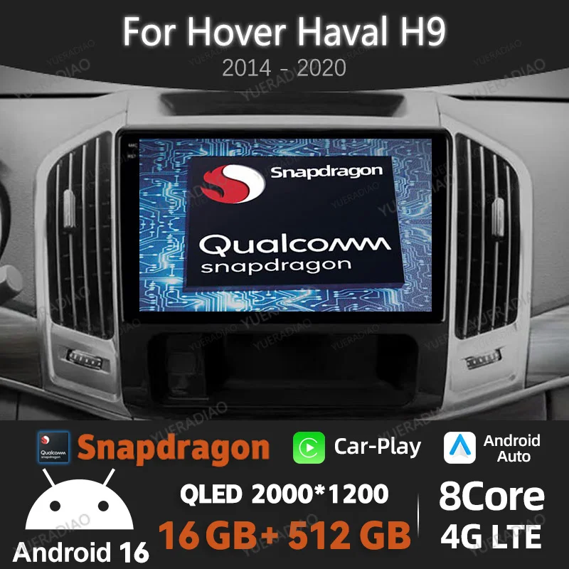 Android 16 Car Radio For Hover Haval H9 2014 - 2020 Qualcomm 4G LTE 5G WIFI Head Unit BT Multimedia Video Player GPS NAVI 2DIN
Android 16 Car Radio For Hover Haval H9 2014 - 2020 Qualcomm 4G LTE 5G WIFI Head Unit BT Multimedia Video Player GPS NAVI 2DIN