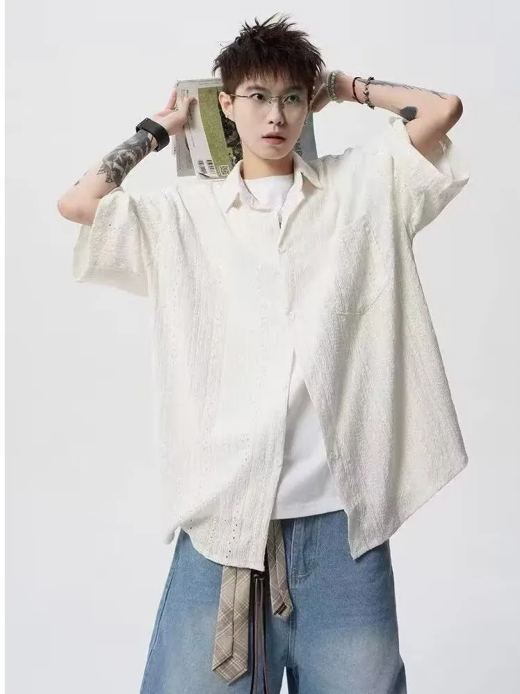 Retro Japanese Design Men's Casual ort Sve irt Drapey f Sve Jaet Lightweight Summer Faion Youth Trend
Retro Japanese Design Men's Casual ort Sve irt Drapey f Sve Jaet Lightweight Summer Faion Youth Trend