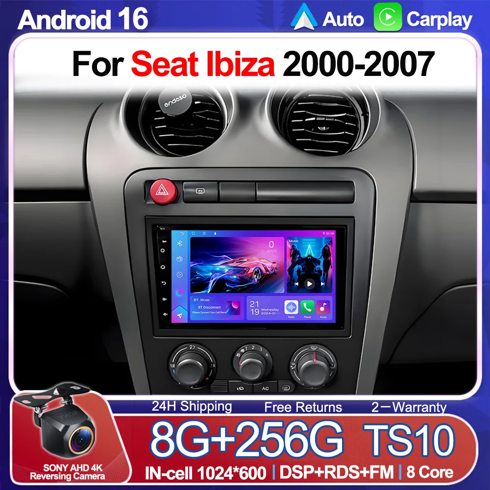 7" Android 16 Car Radio For Seat Ibiza 2000-2007 Car Player 7 Inch DVD Stereo Navigation Multimedia Auto Radio GPS WIFI 5G RDS
7" Android 16 Car Radio For Seat Ibiza 2000-2007 Car Player 7 Inch DVD Stereo Navigation Multimedia Auto Radio GPS WIFI 5G RDS