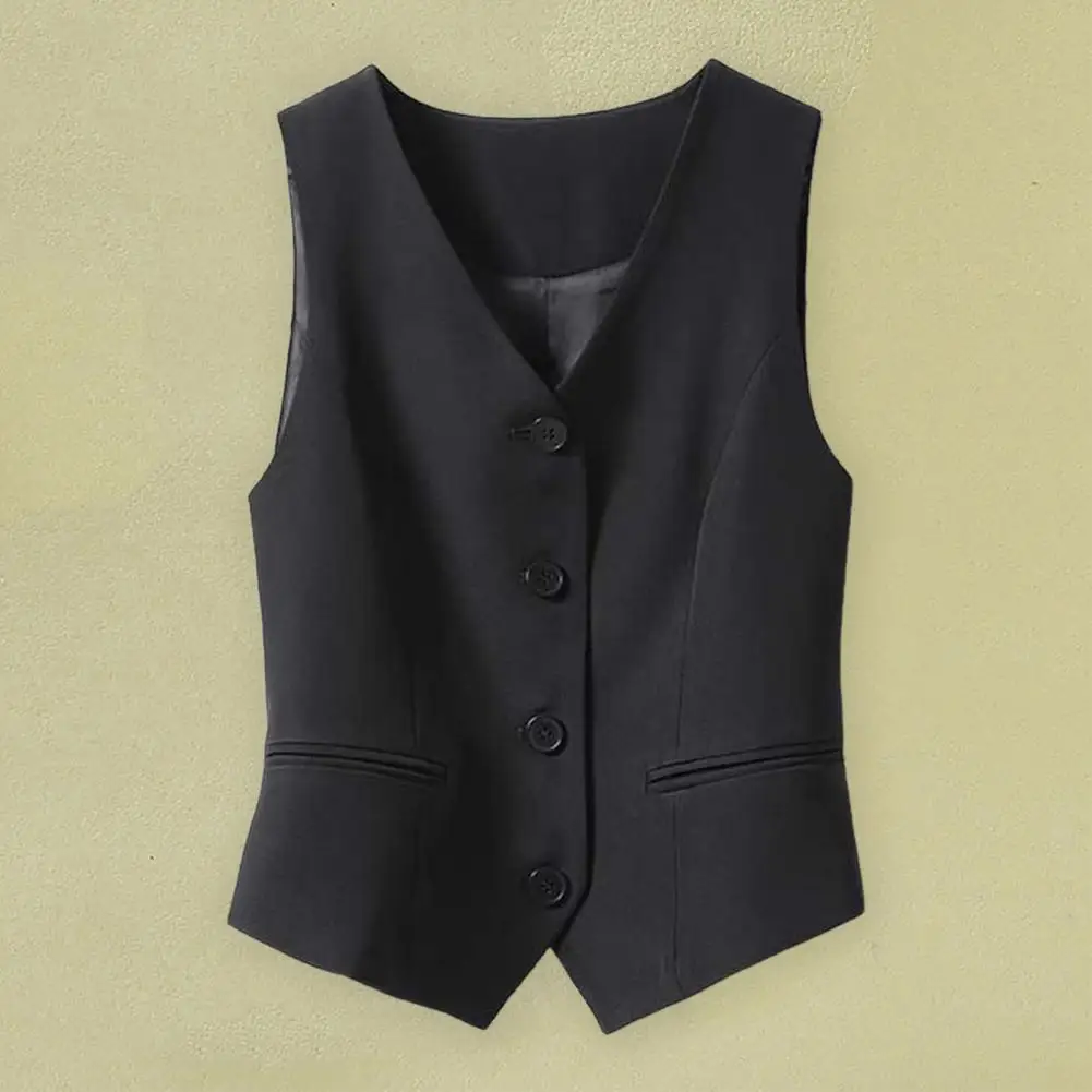 Basic Stylish Suit Elegant Women's Sleeveless V-neck Waistcoat Slim Fit Cardigan Suit Coat Formal Business Style Lady Vest Solid
Basic Stylish Suit Elegant Women's Sleeveless V-neck Waistcoat Slim Fit Cardigan Suit Coat Formal Business Style Lady Vest Solid
