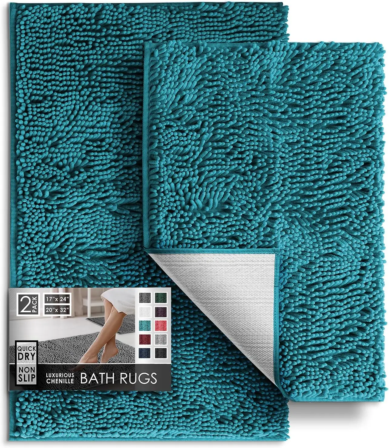 Chenille Bath Mat with Non-Slip Rubber Backing, Machine Washable and Quick Dry for Bathroom
Chenille Bath Mat with Non-Slip Rubber Backing, Machine Washable and Quick Dry for Bathroom