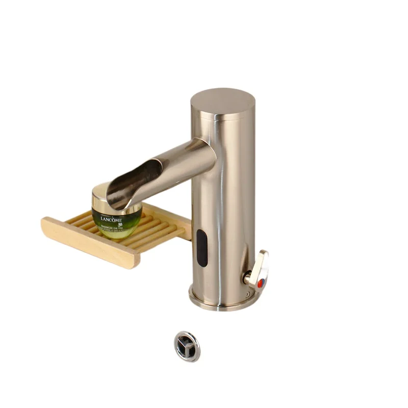 Brushed nickel automatic sensor bathroom sink faucet, waterfall hot and cold faucet
Brushed nickel automatic sensor bathroom sink faucet, waterfall hot and cold faucet