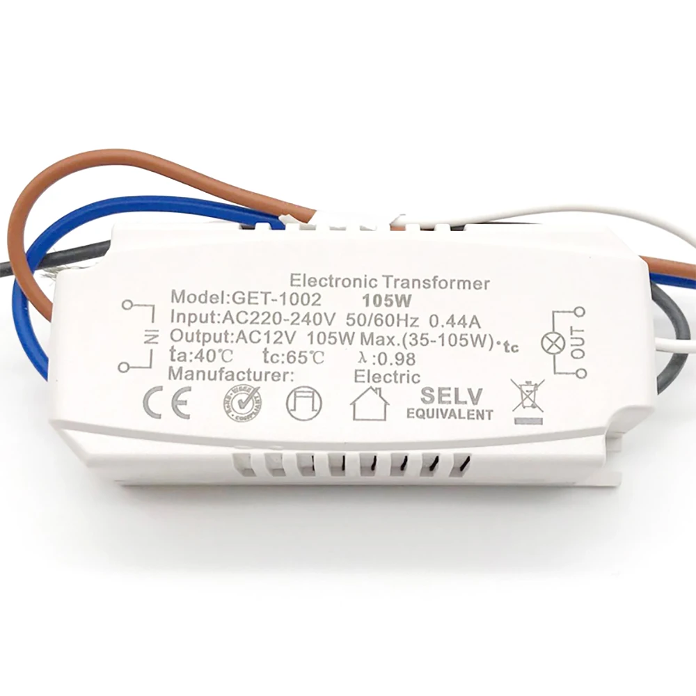 Electronic Transformer AC220-240V AC12V GET-1001 60W GET-1002 105W GET-1003 160W
Electronic Transformer AC220-240V AC12V GET-1001 60W GET-1002 105W GET-1003 160W