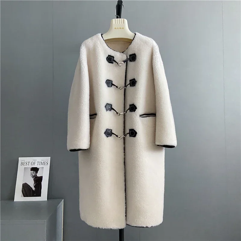 Fashion High Street Loosen Sheep Shearing Jacket Winter Warm Wool Fur Coat Women Korean Fur Coats Female Mid-length Fur Jacket
Fashion High Street Loosen Sheep Shearing Jacket Winter Warm Wool Fur Coat Women Korean Fur Coats Female Mid-length Fur Jacket