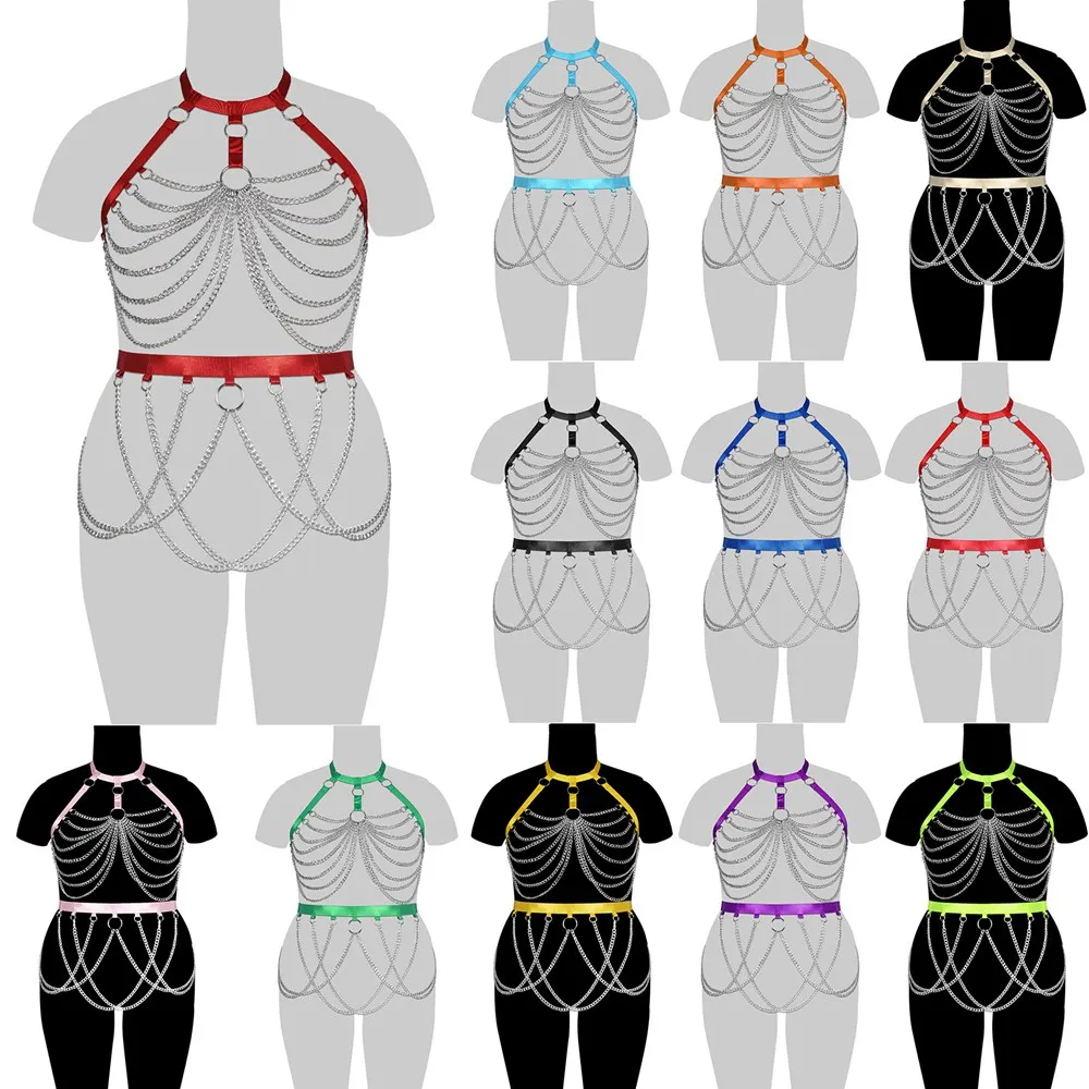 Women Elastic Fetish Body Harness Plus Size Wear Cage Bra Bondage Chain Lingerie Handmade Cupless Body Harness Goth Underwear
Women Elastic Fetish Body Harness Plus Size Wear Cage Bra Bondage Chain Lingerie Handmade Cupless Body Harness Goth Underwear