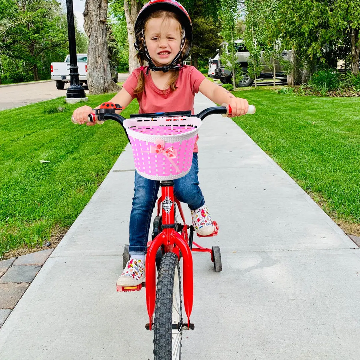 Scooter Basket For Kids Bike Front Plastic Handmade Knitted Basket Bow Knot Decoration Bicycle Storage Compatible With Car Bell
Scooter Basket For Kids Bike Front Plastic Handmade Knitted Basket Bow Knot Decoration Bicycle Storage Compatible With Car Bell