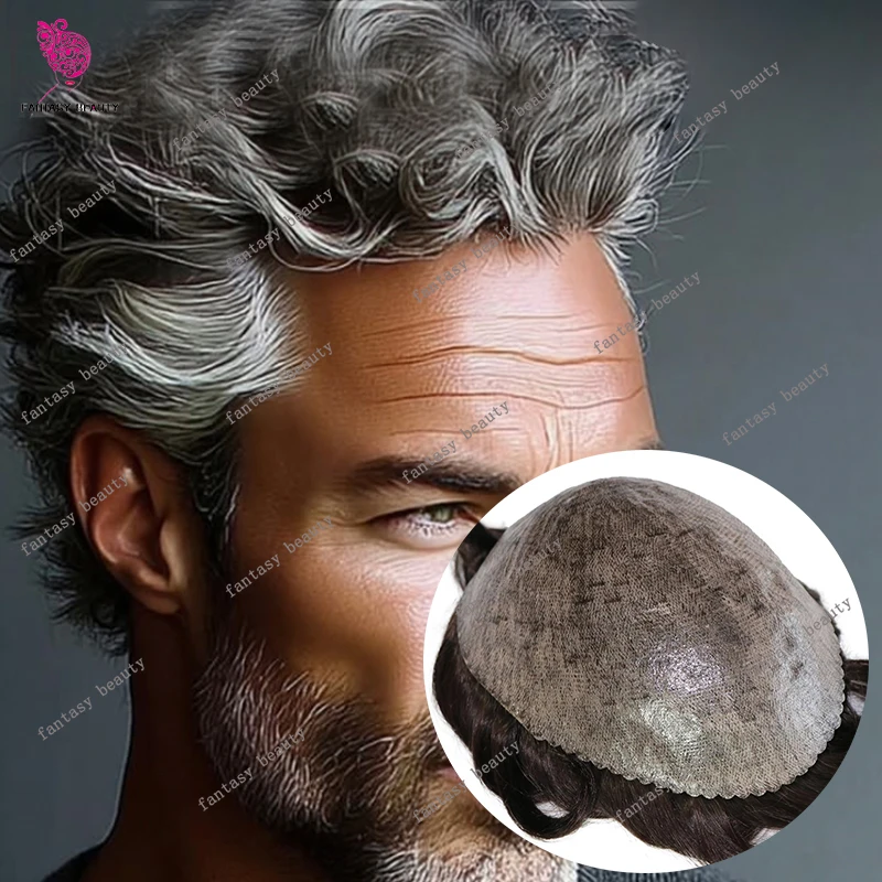 1b50 1b80# Grey Black Men Virgin 30mm Wavy Human Hair Toupee Super Durable PU Base Natural Hairline Man Straight Hair Prosthesis
1b50 1b80# Grey Black Men Virgin 30mm Wavy Human Hair Toupee Super Durable PU Base Natural Hairline Man Straight Hair Prosthesis