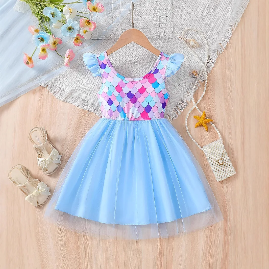 2025 new cute baby girls dress colorful flying sleeves mesh summer kids clothes 1 to 8 years
2025 new cute baby girls dress colorful flying sleeves mesh summer kids clothes 1 to 8 years