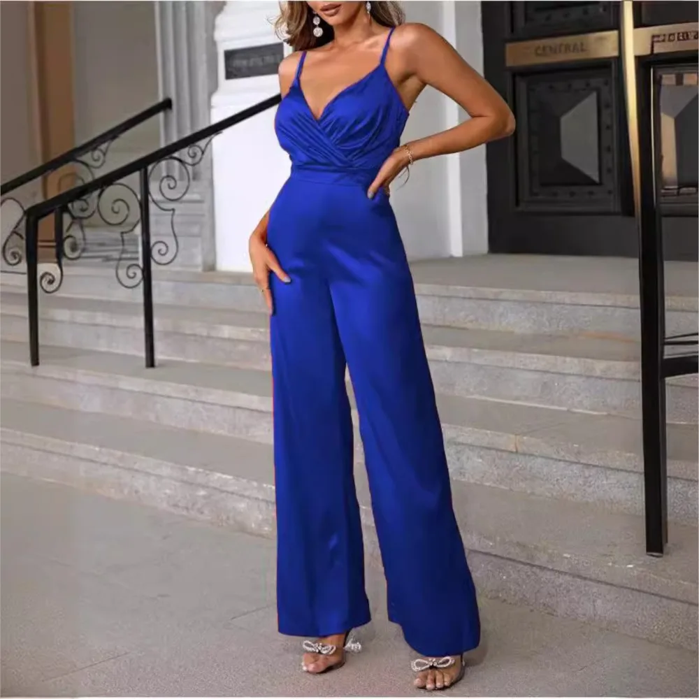 Summer Sexy Sleeveless Strapless Jumpsuit Women Fashion Casual Solid Suspender Jumpsuit Elegant Wide Leg Pants One Piece Sets
Summer Sexy Sleeveless Strapless Jumpsuit Women Fashion Casual Solid Suspender Jumpsuit Elegant Wide Leg Pants One Piece Sets
