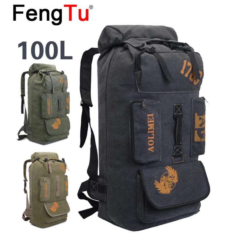 Вместительный холщовый рюкзак FengTu для кемпинга, мужская дорожная сумка, походный ранец, уличный климинговый чемодан, 100 л
Вместительный холщовый рюкзак FengTu для кемпинга, мужская дорожная сумка, походный ранец, уличный климинговый чемодан, 100 л
