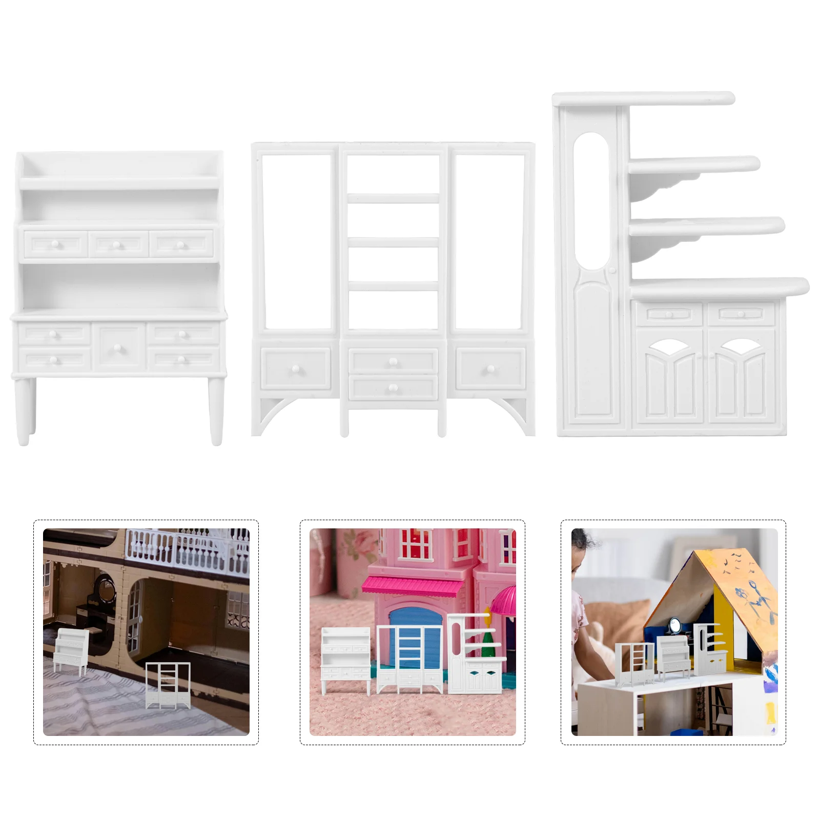 3 PCS Miniature Furniture Storage Cabinet Model Lovely Materials House Abs Display Landscaping Decor Office Decoration
3 PCS Miniature Furniture Storage Cabinet Model Lovely Materials House Abs Display Landscaping Decor Office Decoration