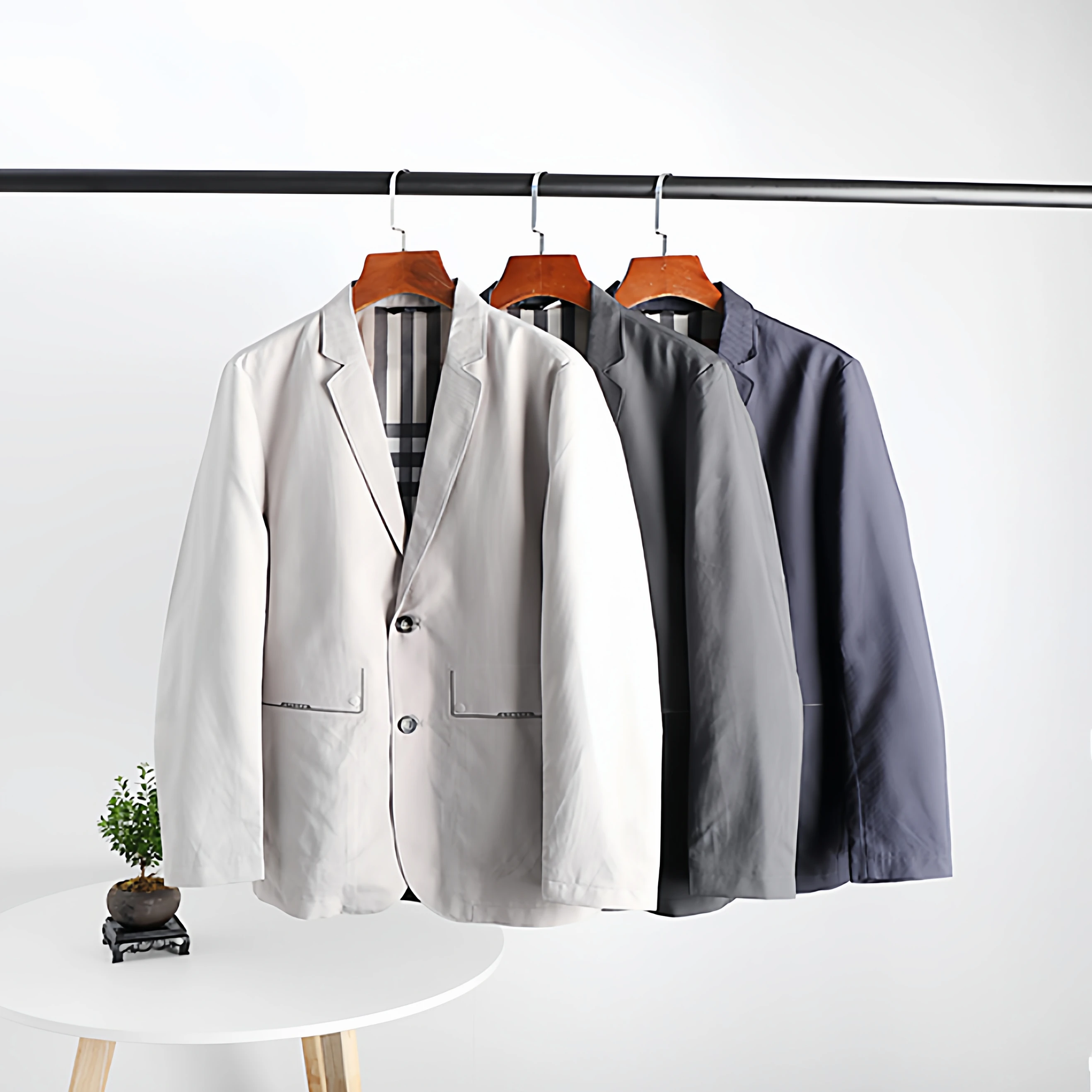 Smooth Texture Men's Casual Suit Jaet Autumn Sle Two Button Pure Color Busin Faion Trend Vertical Stripe Pattern
Smooth Texture Men's Casual Suit Jaet Autumn Sle Two Button Pure Color Busin Faion Trend Vertical Stripe Pattern