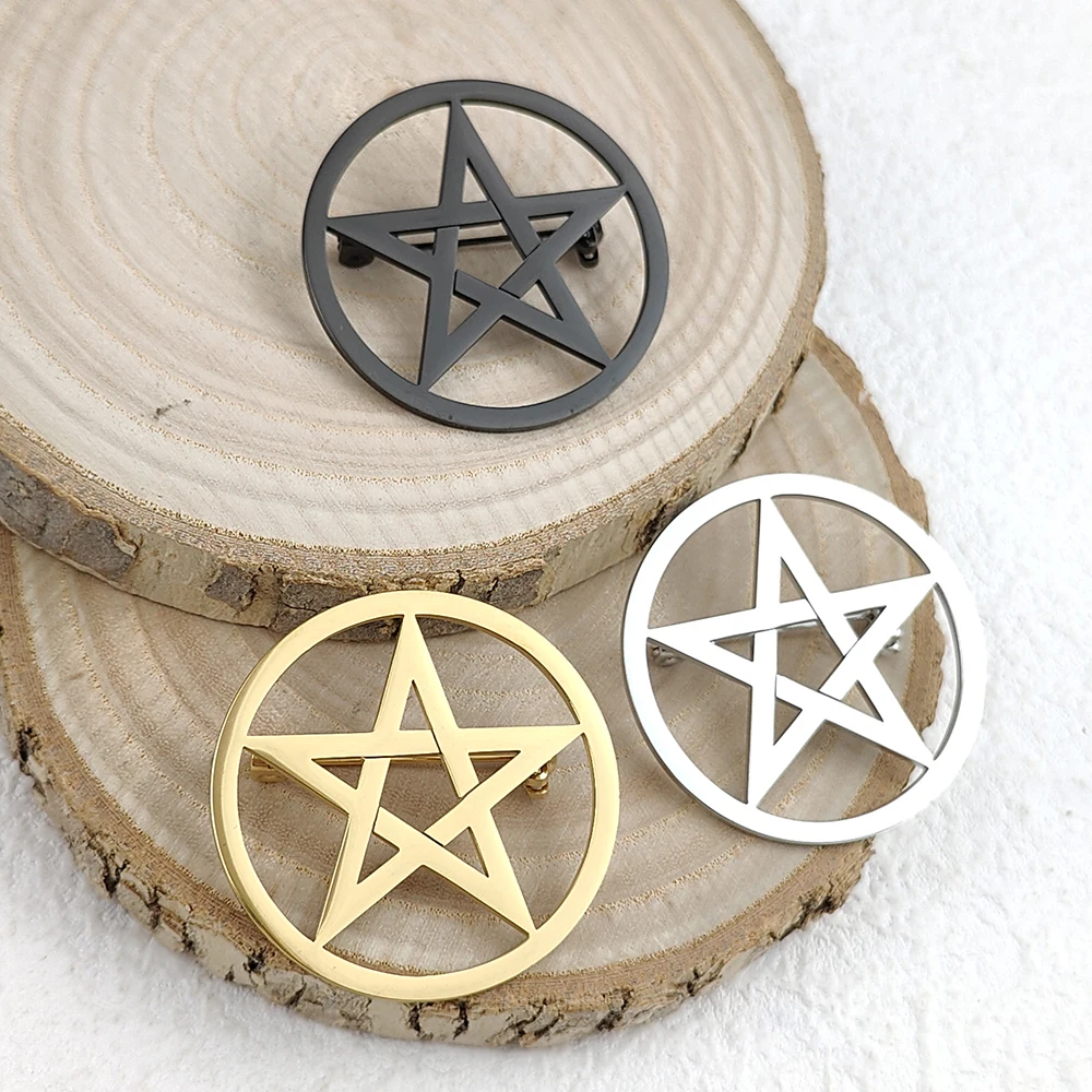 Creative five-pointed star gold-plated collar pin for men's suits, high-quality stainless steel black brooch, gift for men
Creative five-pointed star gold-plated collar pin for men's suits, high-quality stainless steel black brooch, gift for men