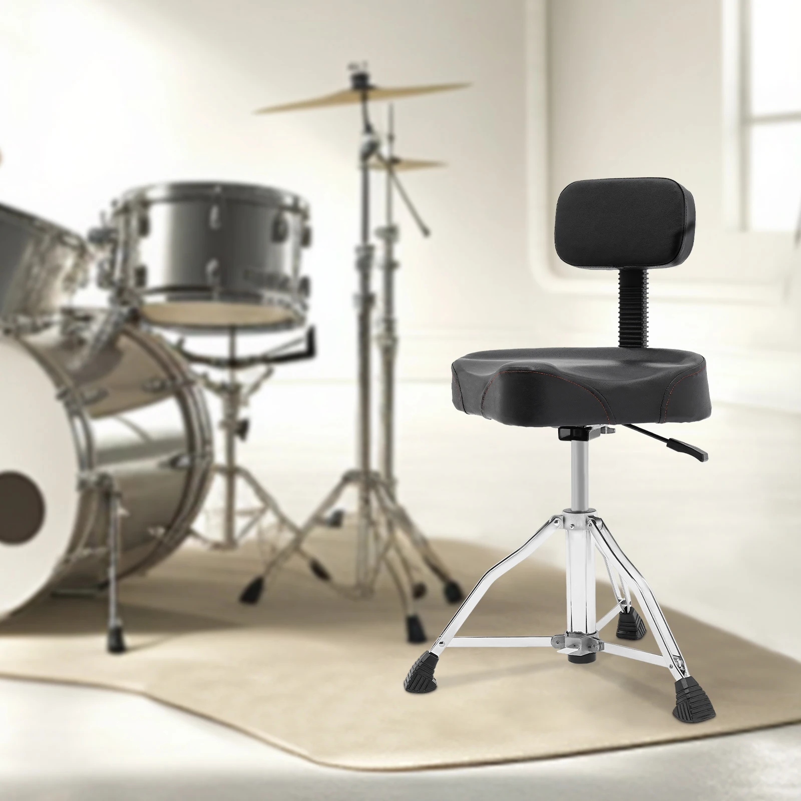 Drum Stool with Backrest, Height Adjustable Pneumatic Drum Chair, 360° Rotatable Heavy Duty Musician Stool for Studio Salon
Drum Stool with Backrest, Height Adjustable Pneumatic Drum Chair, 360° Rotatable Heavy Duty Musician Stool for Studio Salon