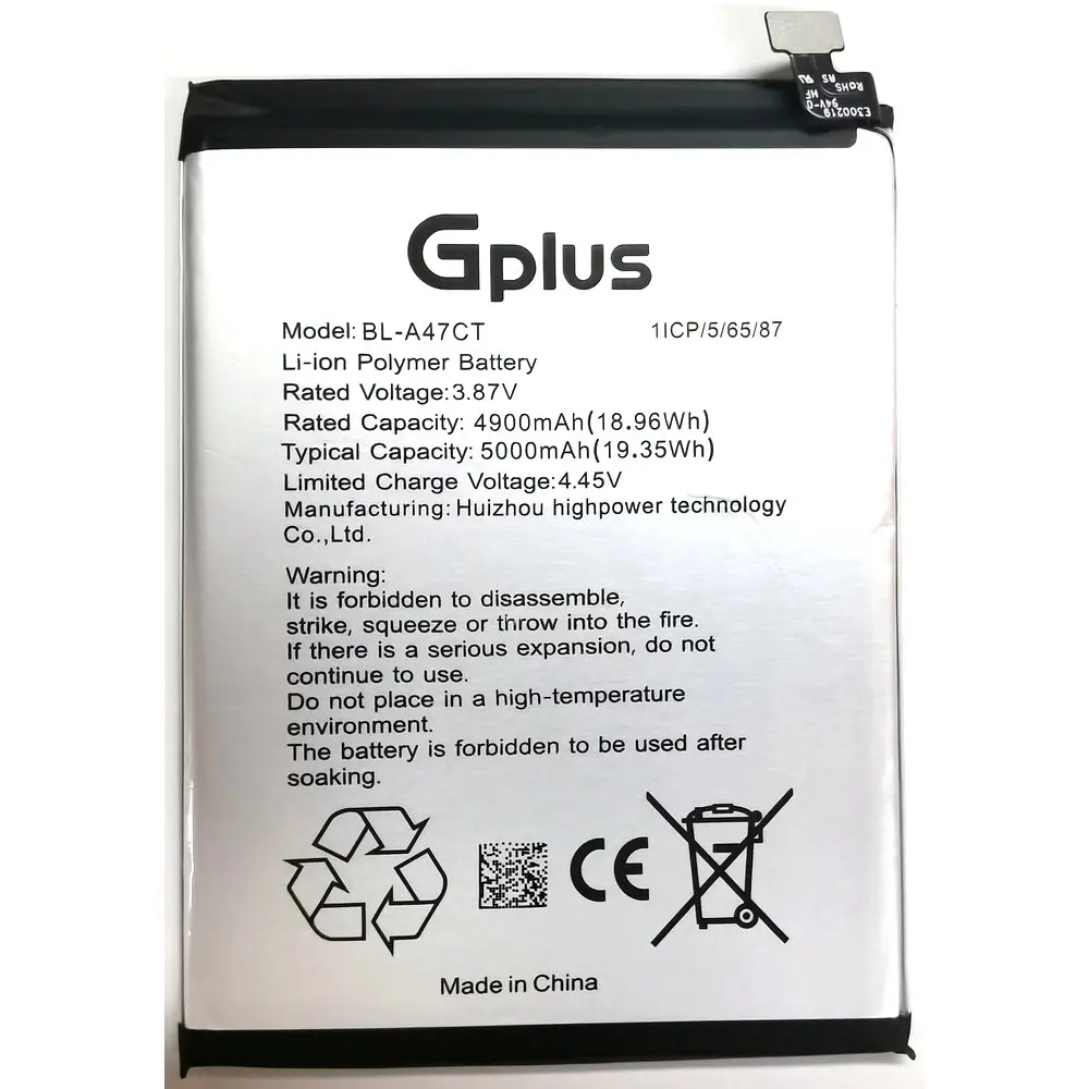 Новый оригинальный аккумулятор для замены мобильного телефона Gplus BL-A47CT 1ICP5/65/87
Новый оригинальный аккумулятор для замены мобильного телефона Gplus BL-A47CT 1ICP5/65/87