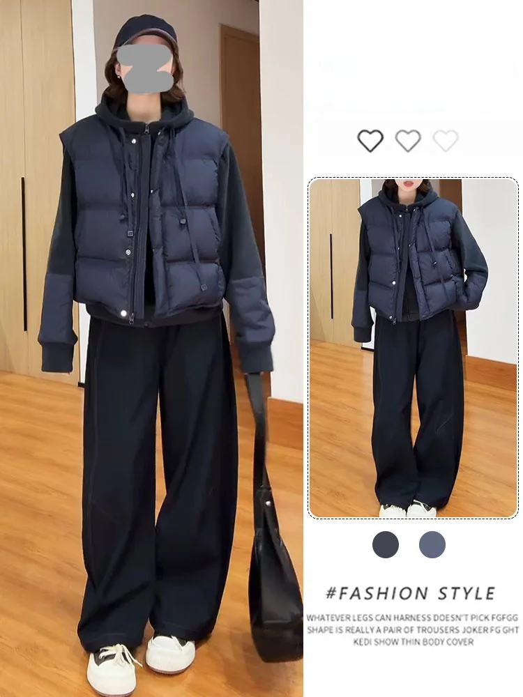 Sli Winter Outfit Women's Hooded Jaet And Vest Combo Casual Loose Fit Long Sve High Waist B-ade Se Stand
Sli Winter Outfit Women's Hooded Jaet And Vest Combo Casual Loose Fit Long Sve High Waist B-ade Se Stand