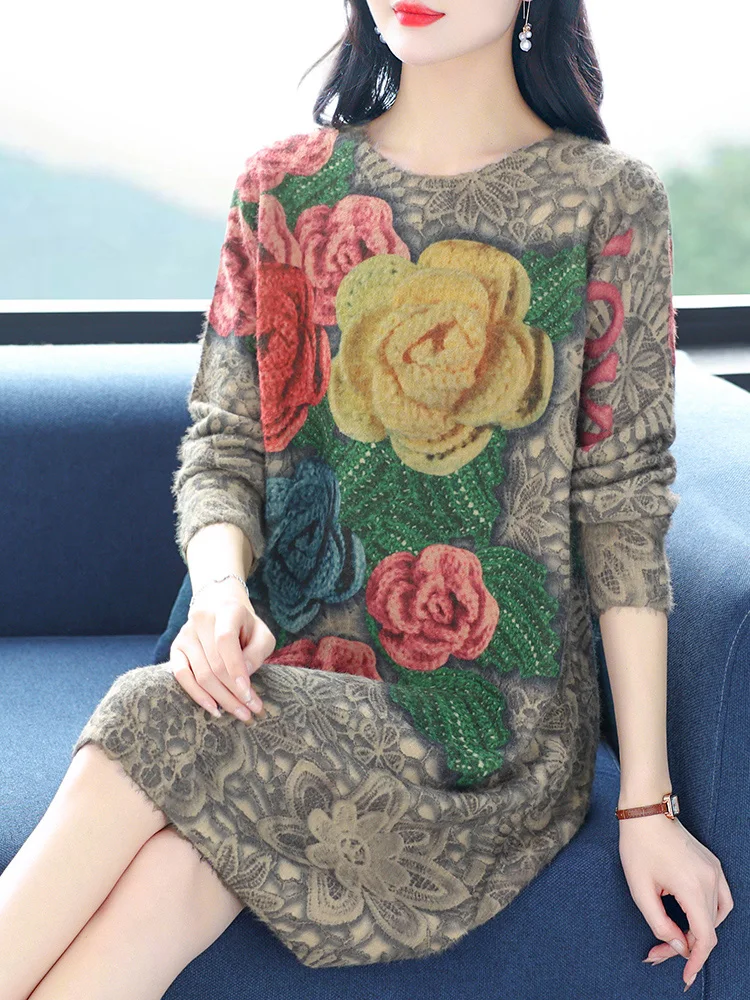 Sweaters Dress Autumn Winter Casual Long Sleeve Top Pullovers Knitwear Jumper Pull Elasticity Warm Loose Long Sweater Women
Sweaters Dress Autumn Winter Casual Long Sleeve Top Pullovers Knitwear Jumper Pull Elasticity Warm Loose Long Sweater Women