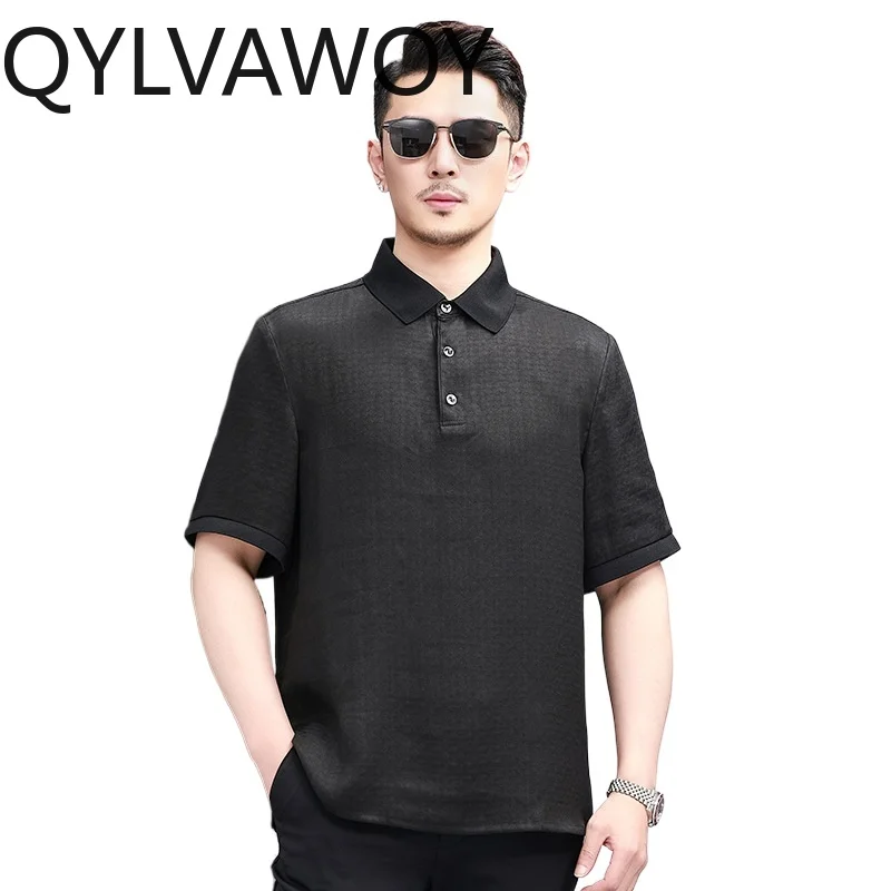 QYLVAWOY 100% Mulberry Silk Short Sleeve Polo Men's Shirts Xiangyunsha Shirt Ventilate T Shirts for Man Casual Summer Tops Loose
QYLVAWOY 100% Mulberry Silk Short Sleeve Polo Men's Shirts Xiangyunsha Shirt Ventilate T Shirts for Man Casual Summer Tops Loose