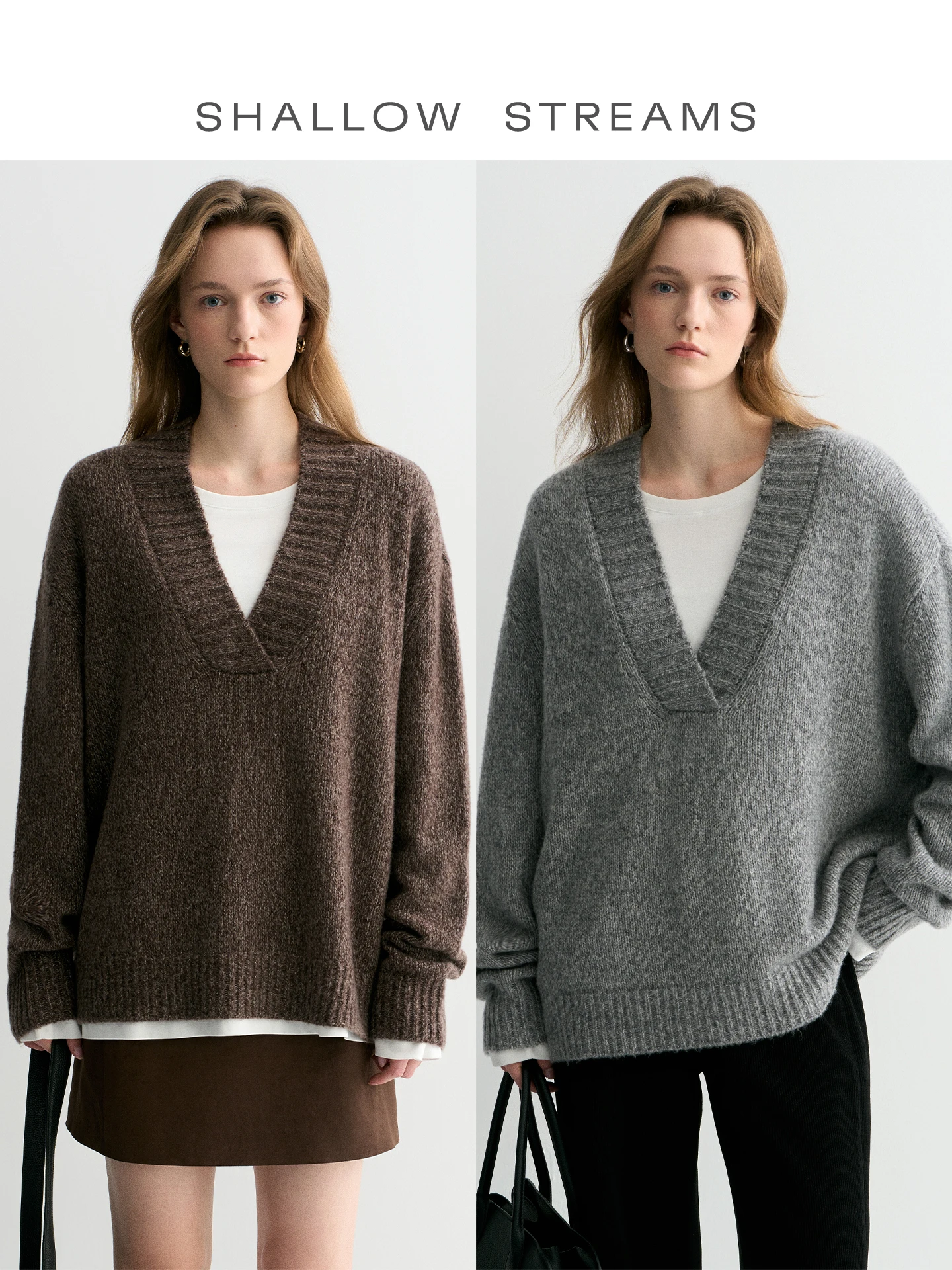 Мягкий шерстяной свитер Cloud Soft с V-образным вырезом, свободный крой, комфортный, премиум-класса от Slow Strs, женская модная зимняя коллекция
Мягкий шерстяной свитер Cloud Soft с V-образным вырезом, свободный крой, комфортный, премиум-класса от Slow Strs, женская модная зимняя коллекция