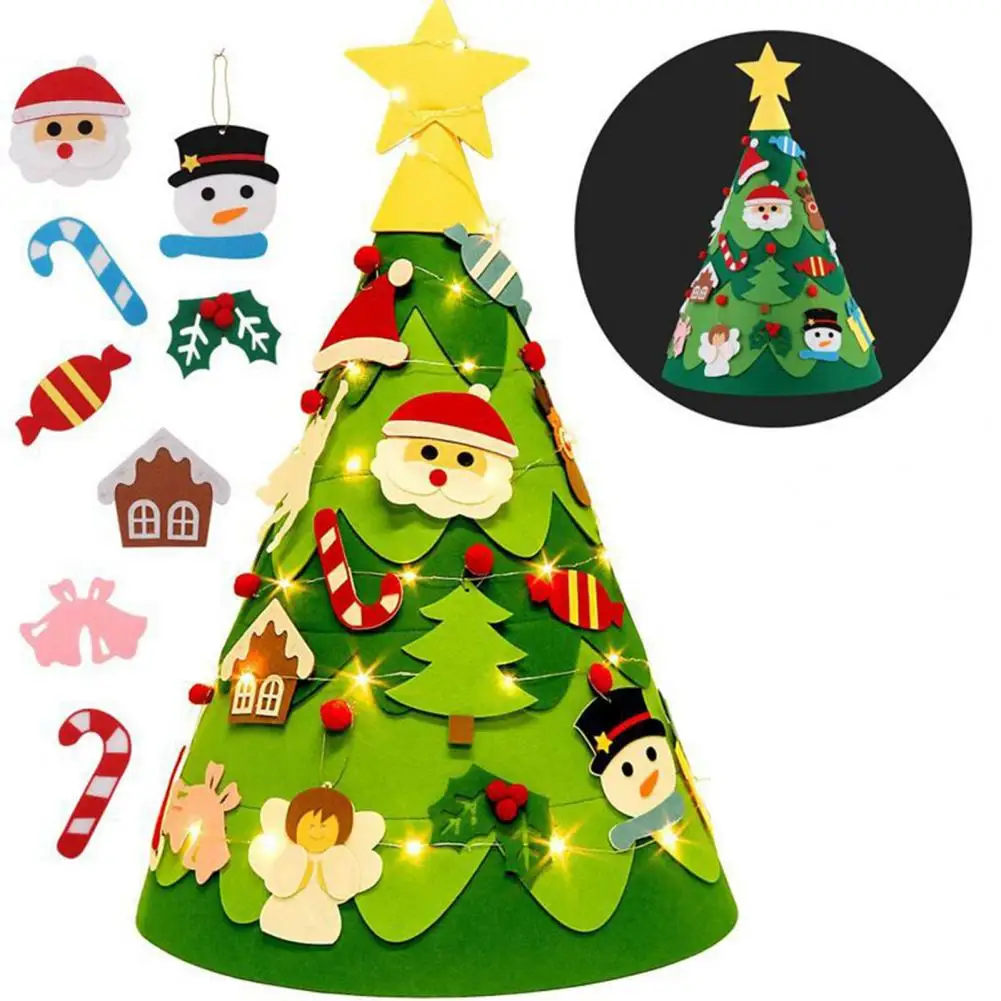 1 Set Felt Christmas Tree 3D DIY Xmas Tree Set With 32 Ornaments Kids Montessori Toy For Toddlers Holiday Home Table Decoration
1 Set Felt Christmas Tree 3D DIY Xmas Tree Set With 32 Ornaments Kids Montessori Toy For Toddlers Holiday Home Table Decoration