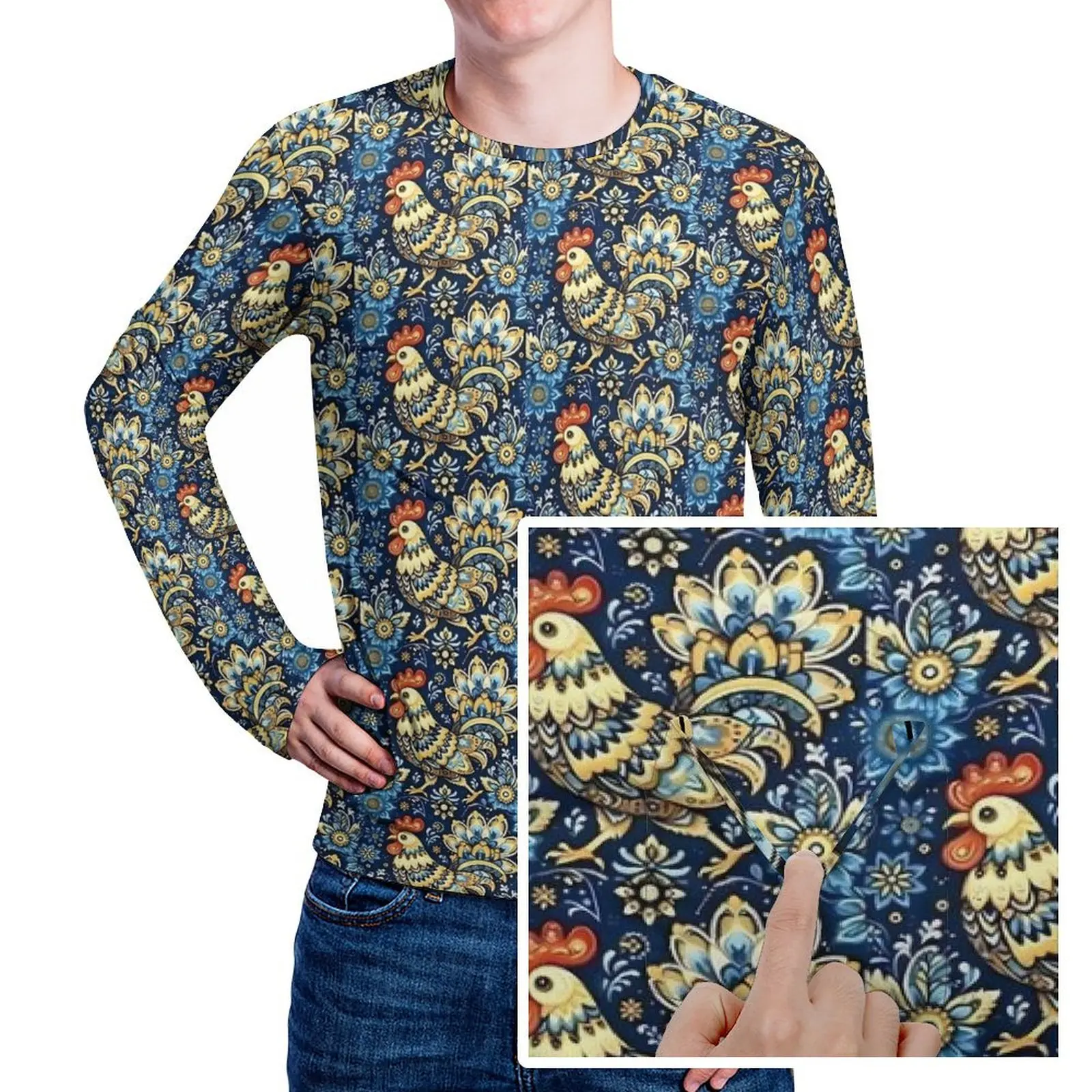 Folk Art Chickens T-Shirt Rooster Floral Man Fashion T-Shirts Spring Pattern Tees Long Sleeve Aesthetic Oversized Birthday Gift
Folk Art Chickens T-Shirt Rooster Floral Man Fashion T-Shirts Spring Pattern Tees Long Sleeve Aesthetic Oversized Birthday Gift