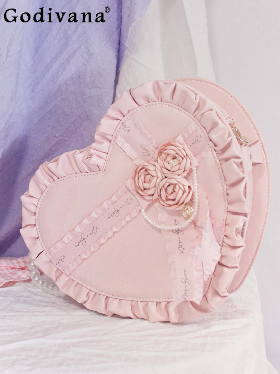 Сумка-кроссбоди в стиле Лолита, японская, с розами, модная, универсальная, с жемчужной цепочкой, кружевная, ретро, нежная, для школьной формы, JK, на одно плечо
Сумка-кроссбоди в стиле Лолита, японская, с розами, модная, универсальная, с жемчужной цепочкой, кружевная, ретро, нежная, для школьной формы, JK, на одно плечо