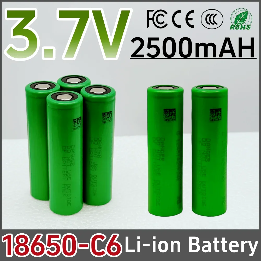 100% New 18650 C6 Li-ion Rechargeable Battery 3.7V 2500mAh Suitable for electronic cigarette, headlights, micropho, toys etc
100% New 18650 C6 Li-ion Rechargeable Battery 3.7V 2500mAh Suitable for electronic cigarette, headlights, micropho, toys etc
