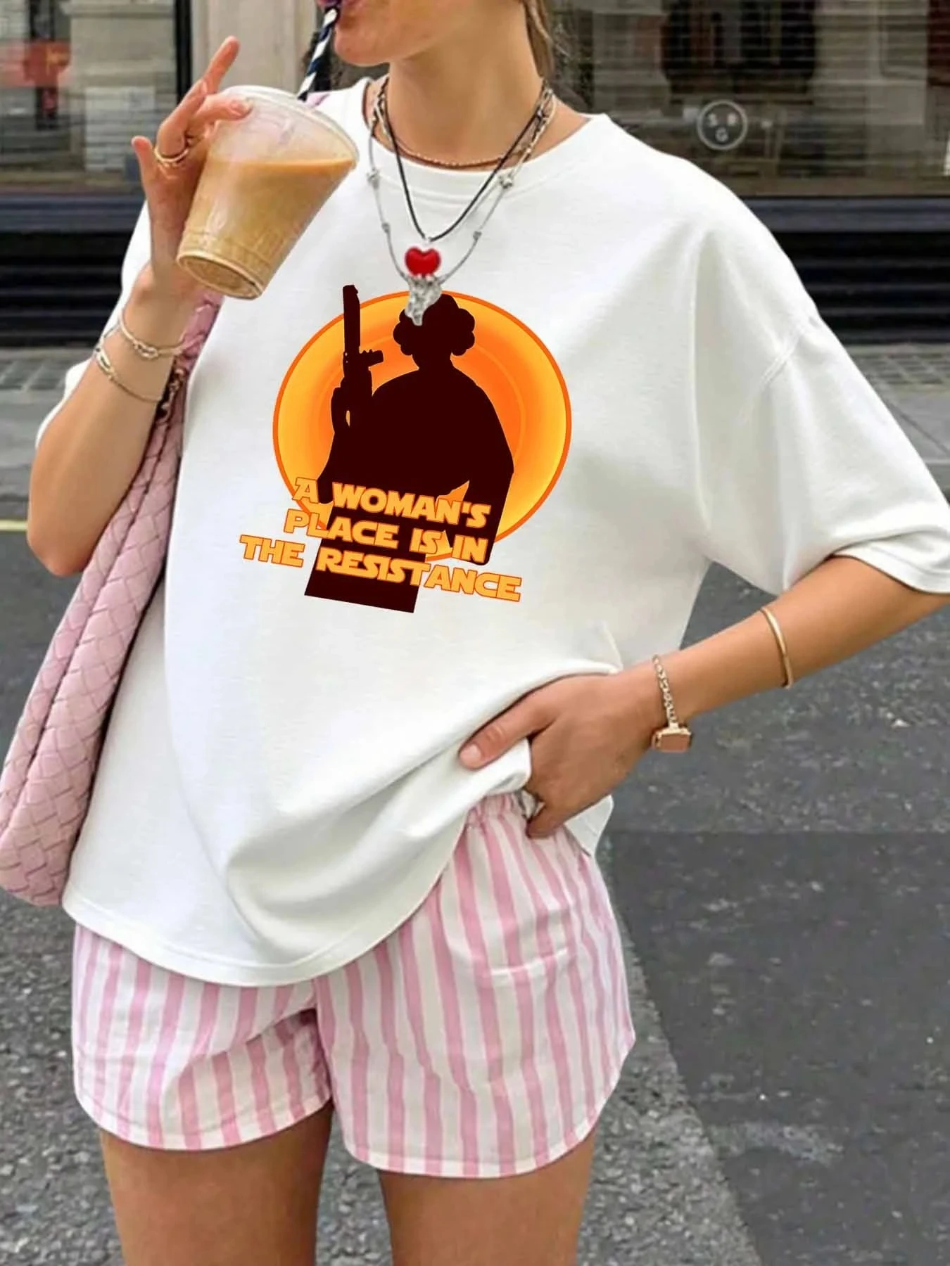 【WY1318273】Женская футболка больших размеров с круглым вырезом и короткими рукавами, эластичными полурукавами и модными принтами
【WY1318273】Женская футболка больших размеров с круглым вырезом и короткими рукавами, эластичными полурукавами и модными принтами