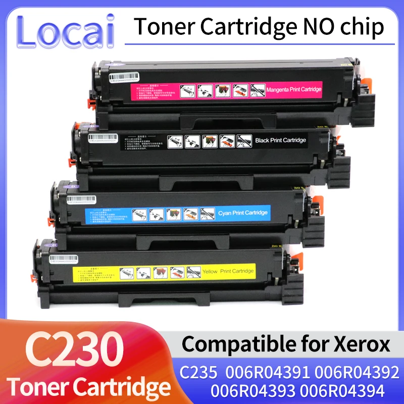Compatible for Xerox C230 C235 NO Chip New Model 006R04391 006R04392 006R04393 006R04394 Compatible Laser Toner Cartridge
Compatible for Xerox C230 C235 NO Chip New Model 006R04391 006R04392 006R04393 006R04394 Compatible Laser Toner Cartridge