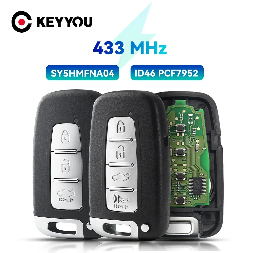 KEYYOU ID46 PCF7952 433MHz Keyless Go Car Remote Key For Hyundai Sonata 2011 2012 2013 2014 Kia Sportage Sorento SY5HMFNA04
KEYYOU ID46 PCF7952 433MHz Keyless Go Car Remote Key For Hyundai Sonata 2011 2012 2013 2014 Kia Sportage Sorento SY5HMFNA04