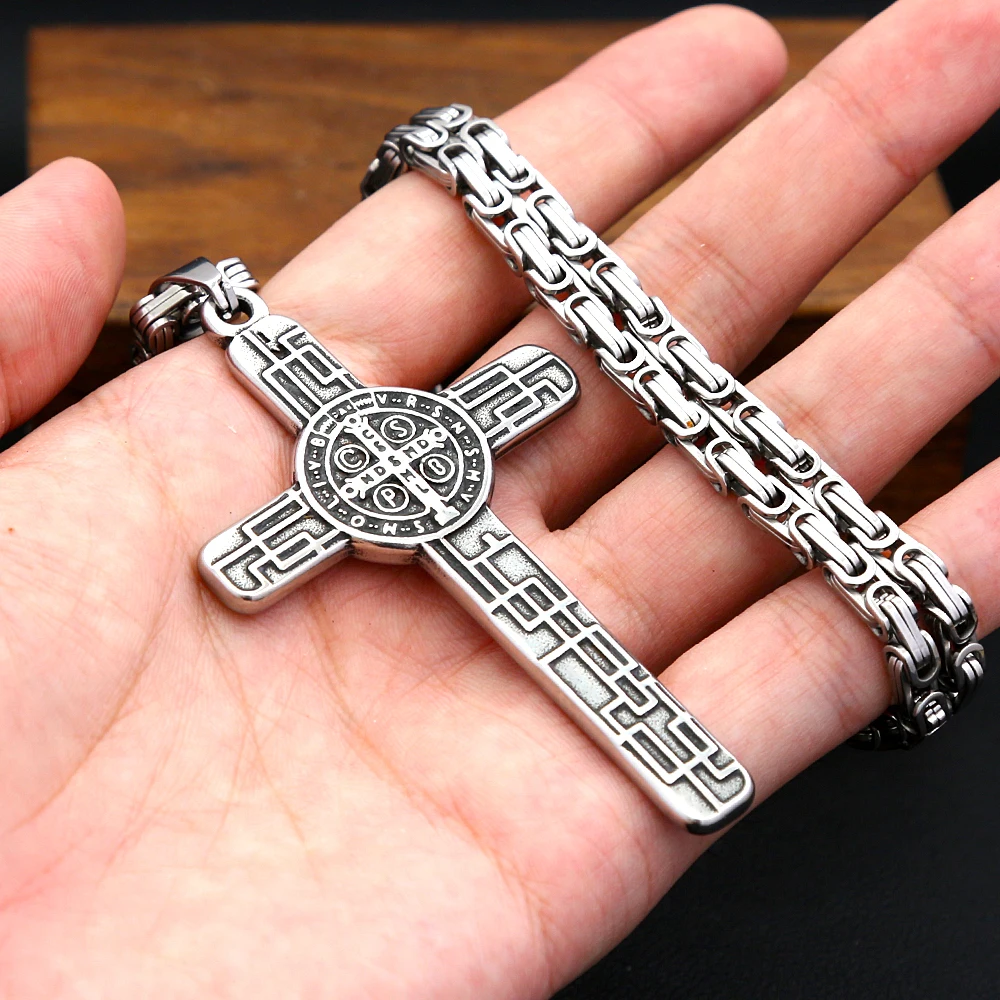 Punk Catholic Jesus Cross Pendant Stainless Steel Large Size Cross Amulet Necklace For Men Fashion Jewelry Gift Dropshipping
Punk Catholic Jesus Cross Pendant Stainless Steel Large Size Cross Amulet Necklace For Men Fashion Jewelry Gift Dropshipping