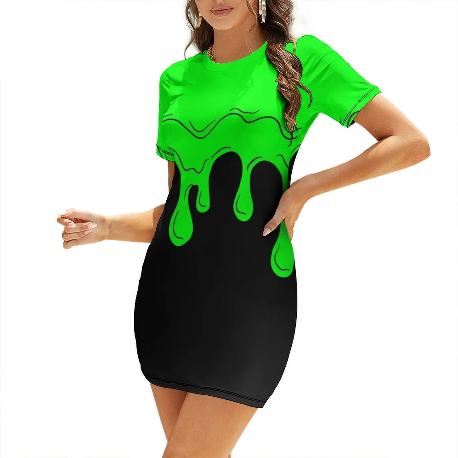 Green Slime Short Sleeved Dress elegant dresses for women dresses summer Womens dresses women's evening 2025 Dress
Green Slime Short Sleeved Dress elegant dresses for women dresses summer Womens dresses women's evening 2025 Dress