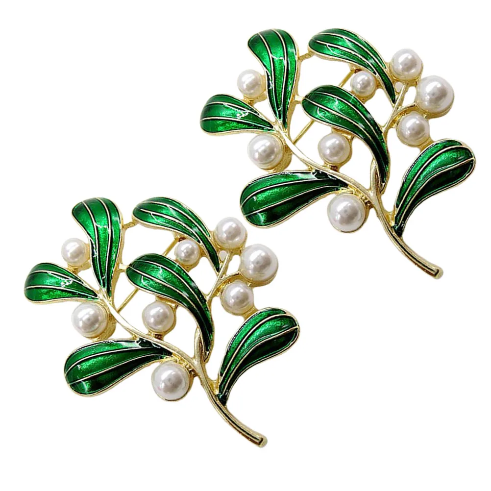2pcs Pearl Brooches Lightweight Durable Alloy Bead Materials Leaf Design Decorative Fashion Green Women Accessories
2pcs Pearl Brooches Lightweight Durable Alloy Bead Materials Leaf Design Decorative Fashion Green Women Accessories