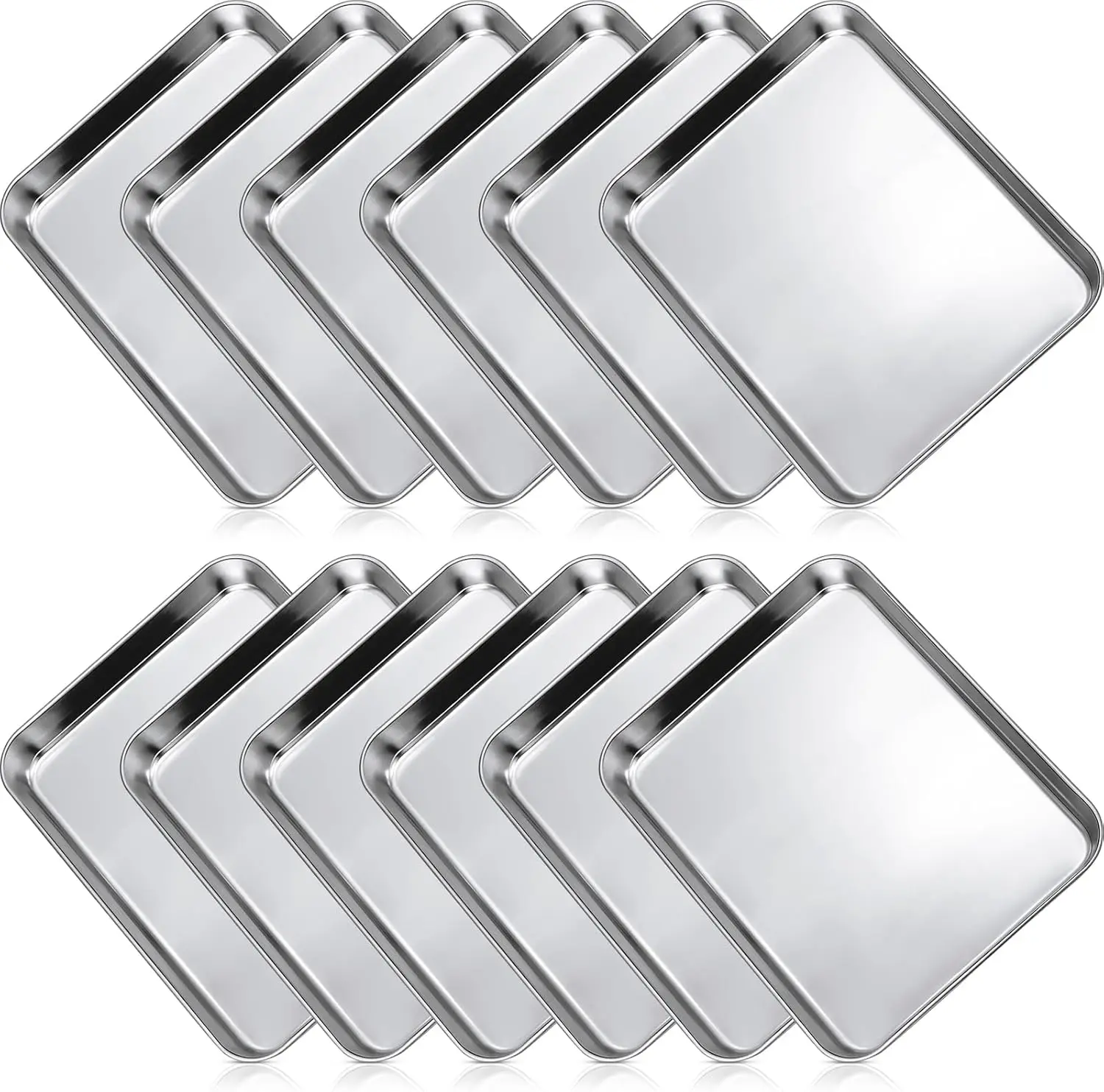 12-Piece Stainless Steel Baking Sheet Set, Nonstick Oven Trays, Dishwasher Safe (10x8x1 Inch)
12-Piece Stainless Steel Baking Sheet Set, Nonstick Oven Trays, Dishwasher Safe (10x8x1 Inch)