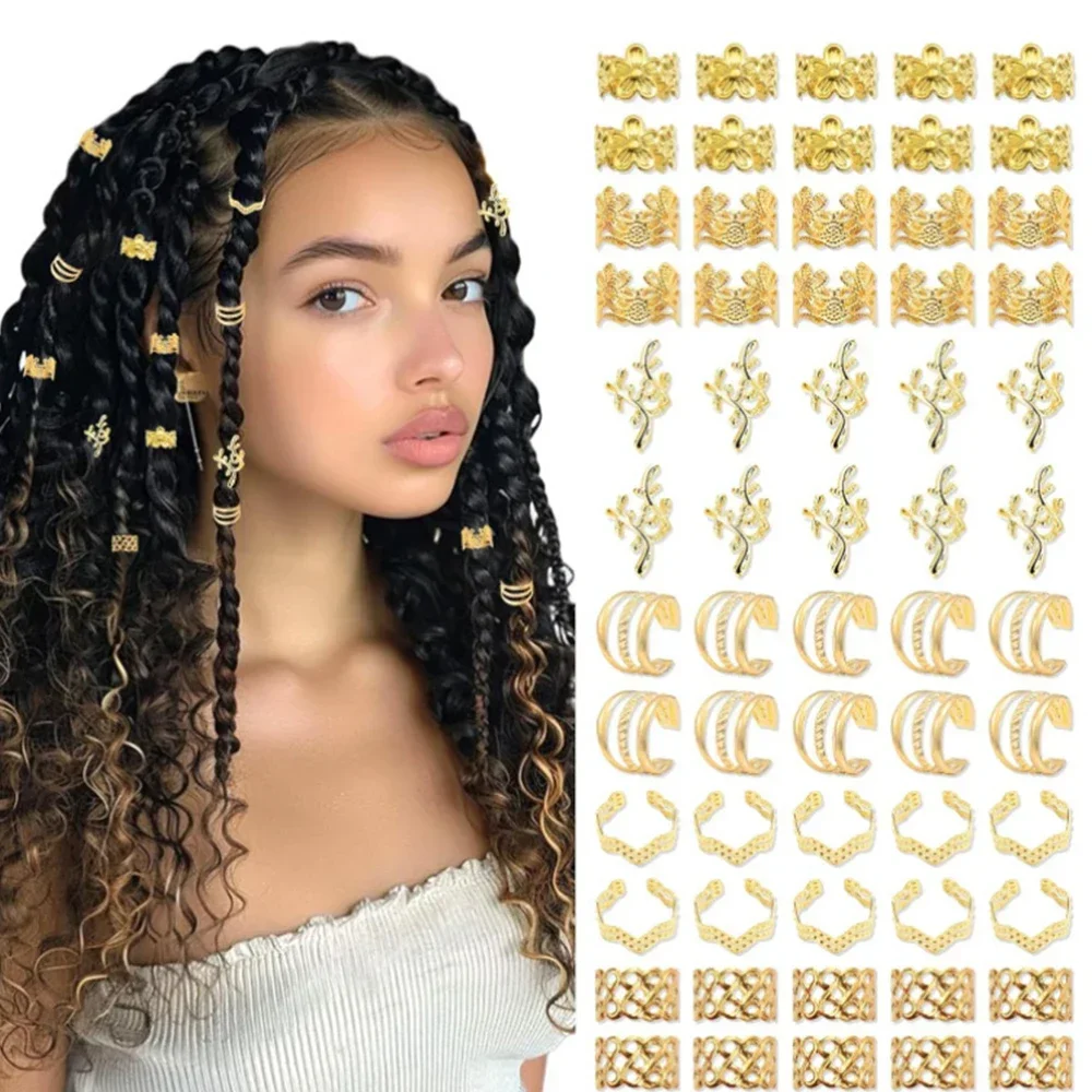 60PCS Hair Jewelry for Braids Gold Braid Clips Style Dreadlock Jewelry Metal Loc Braids Accessories Hair Decoration for Women
60PCS Hair Jewelry for Braids Gold Braid Clips Style Dreadlock Jewelry Metal Loc Braids Accessories Hair Decoration for Women